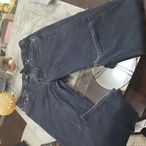 Hugo Boss Mens Black Baggy Wide Leg Jeans 32 31